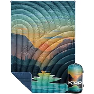 Camping Blanket,Lightweight Puffy Printed Camping Blanket Packable Outdoor Blanket for Camping,Traveling, Stadium, Hiking, Picnics