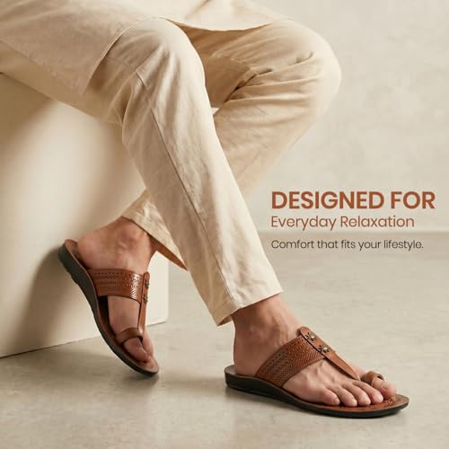 Image of Poddar Slippers, Sandals & Chappals for Men | Synthetic Leather Comfortable Footwear | Daily Use, Casual, Party, Stylish, Durable, Waterproof, Soft Sole, Anti-Slip (30052 Slipper)