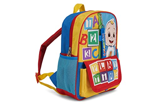 Image of AI ACCESSORY INNOVATIONS Cocomelon JJ's Playtime Interactive Mini Backpack for Boys and Girls, Pre school Schoolbag with Padded Back and Adjustable Straps, Versatile 12 inch