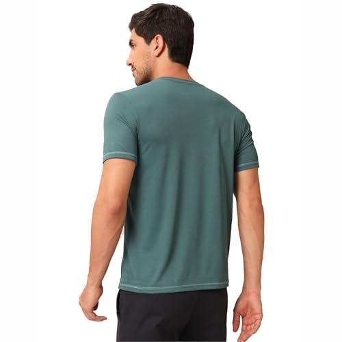 Image of TECHNOSPORT Men's Slim Fit Polyester Activewear Sports T-Shirt with Moisture-Wicking Comfort for Workout, Running & Gym