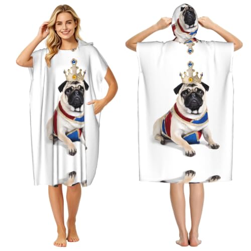 Poncho natation été en microfibre légère avec capuche imprimé chien - 2