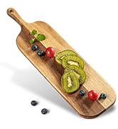 Planche à Pizza En Bois D'acacia - 40,6 Cm, Réversible, Avec Poignée Et Crochet - Pour Servir, Découper Et Présenter