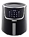 GoWISE USA GW22956 7-Quart Electric Air Fryer with Dehydrator & 3 Stackable Racks, Led Digital Touchscreen with 8 Functions + Recipes, 7.0-Qt, Black/Silver