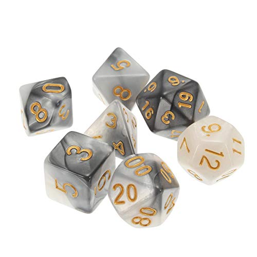 Dados poliédricos de 42 piezas anticaídas para dados juegos de rol con numeración de alta visibilidad 4