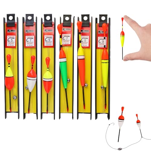 Flotteur Peche, Bouchon Peche Truite, 6 Pièces Flotteur Truite, Truite Bouchon Avec Plomb, Ligne De Pêche Et Hameçon (5#, 7#, 9#), Pour Poissons Communs, Truites, Anguilles, Sandres (2 Formes)
