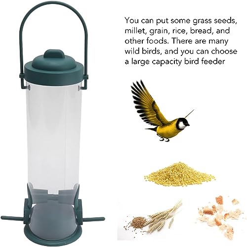 Image of Kuber Industries Bird Feeder for Balcony Grill|PP Grain Holder for Garden, Outdoor|Large Food Capicity with Multiple Feeding Station (Green)