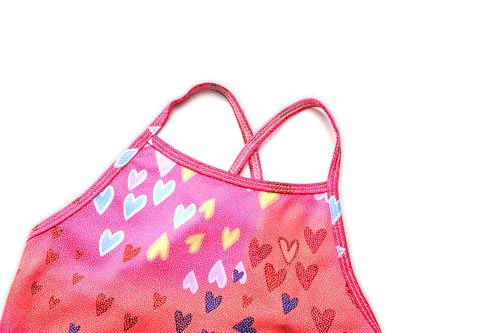 Image of iLover Girls Sparkle One Piece Swimsuits Crossback Swimwear Beach Bathing Suit with Adjustable Strap 4-10 Years