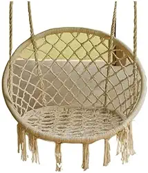 Cadeira De Balanço Suspensa Rede Teto Sacada Varanda Luxo(Creme)