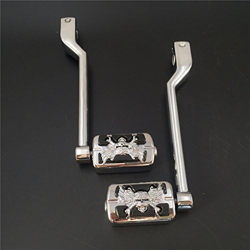 XKMT-Chromed 2 PCs Billet Style Heel/Toe Shift Lever Gear Shift Foot Lever with Zombie Foot Peg Footresr Compatible With Harley Davidson FL Softail Touring Trike FLST FLT FLHT [B01CLUG8Q6]