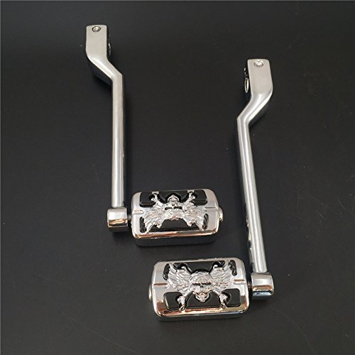 Xkmt-Chromed 2 Pcs Billet Style Heel/Toe Shift Lever Gear Shift Foot Lever With Zombie Foot Peg Footresr Compatible With Harley Davidson Fl Softail Touring Trike Flst Flt Flht [B01Clug8Q6] #TOP1