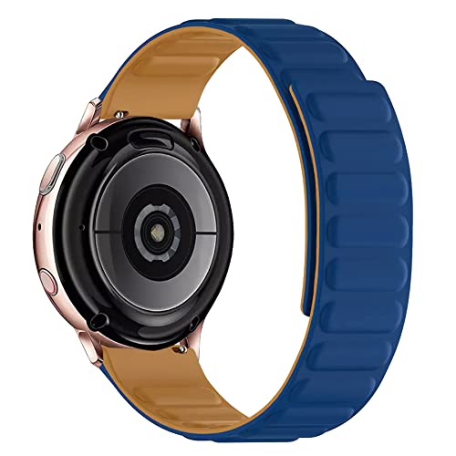Image of ACM Watch Strap 22mm for Universal 22mm Size Replacement Strap Smartwatch | Magnetic Silicone Loop Luxury Band Dark Blue