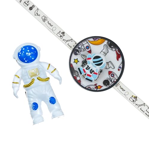 Image of eCraftIndia Astronaut Rakhi for Kids with Best Bro Ever Fridge Magnet | Kids Rakhi for Brother Bhaiya Bhai | Astronaut Gift | Roli Chawal Pack
