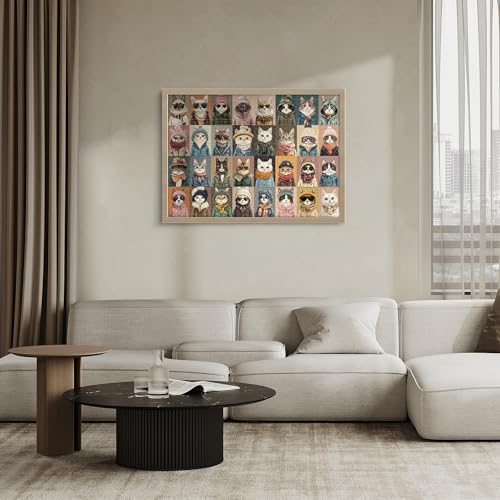 1000-Piece Cat Fashion Jigsaw Puzzle with Letters on Back