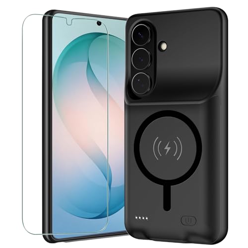 Battery Case for Galaxy S26, Upgraded 10000mAh Portable Protective Wireless Charging Case Compatible with Galaxy S26 5G (6.3 inch) Rechargeable Extended Battery Pack Charger Case (Black)