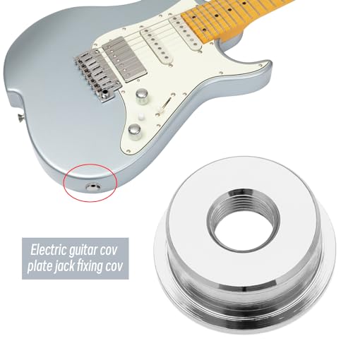 LT Easiyl 2pcs M9 Guitar Jack Board Metal Cover Plate Socket Metric Threaded Jack Baffle Fixing Cover Suitable for Electric Guitars Silver - Image 2