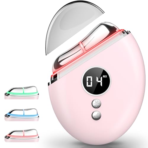 Ehomfory EMS Gua Sha, Gesichtsmassagegerät Gua Sha Elektrisch mit Smart 3 Modi Anti-Falten, EMS Gesichtsmassage mit Vibration & Wärme für Gesichtsstraffung, Anti Falten Anti Aging