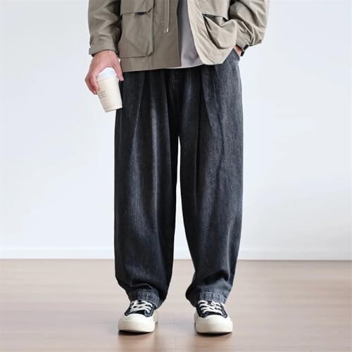 Bciopll Wide Leg Jeans for Men Loose Casual Harem Denim Cargo Pants Unisex Japanese Streetwear Trousers3