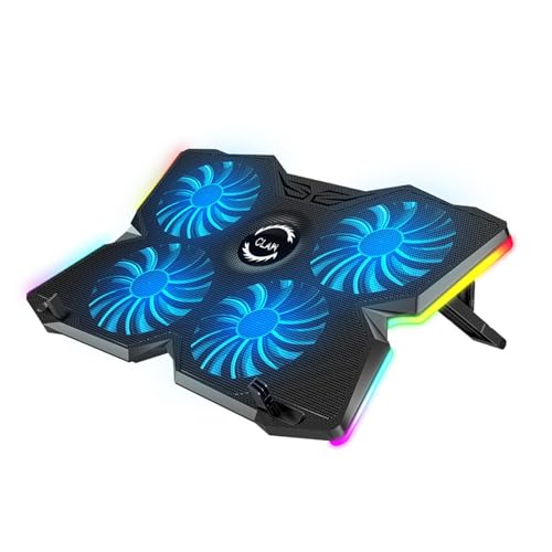 Image of CLAW Arctic K25 PRO RGB Laptop Cooling Pad with 4 Motor Fans, 7 Adjustable Height | Black