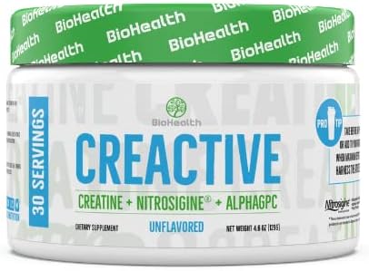 BioHealth Nutrition CreActive Creatine HCL + nootrópico + óxido nítrico apoya el rendimiento muscular, la producción de energía celular y la función