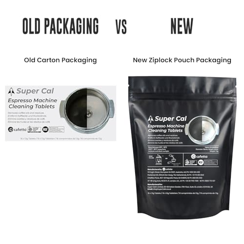 Sage Cleaning Tablets - 2x8 Pack (16) | By Cafetto Aust. who make Sage Coffee Machine Cleaning Tablets | For Sage Cleaning Disc | Coffee Machine Cleaner | Super Cal Espresso Machine Cleaning Tablets