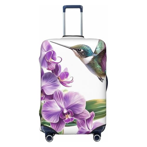 Hummingbirds Elastic Travel Luggage Cover, Washable Spandex Suitcase Protector, Anti-Scratch Fits 18-32 Inch