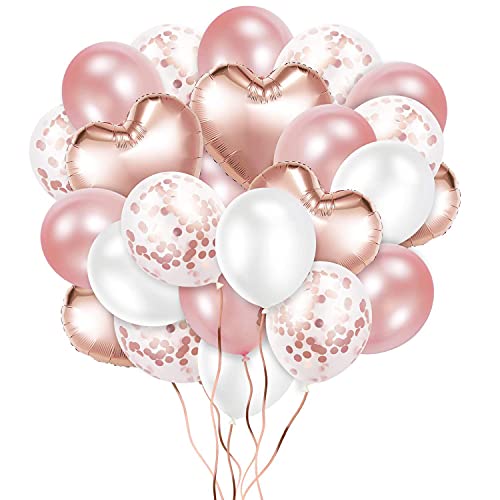 風船 バルーン ローズゴールド 飾り付け 結婚式 開会式 卒業式 お祝い ウェディング 記念日 誕生日 パーテー 紙吹雪風船