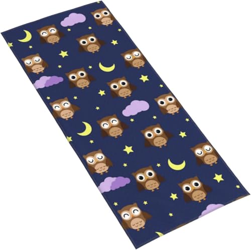 フェイスタオル かわいい フクロウ柄 マイクロファイバー タオル 柔らか 肌に優しい 肌触りが良い ふわふわ 髪に優しい 通気 かわいい 抗菌防臭加工 瞬間吸水 速乾 耐久性 薄手 毛羽落ち少ない 業務用タオル