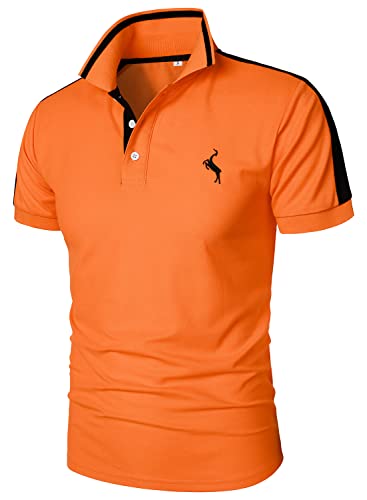 HOOD CREW Men’s Short Sleeves Collared T Shirt Fashion Polo Shirts Classic Tops Golf Tennis T-Shirt - Image 3