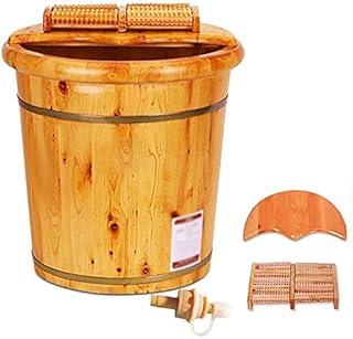 Barril de madeira Spa para os pés Presente doméstico Banheira para os pés Barril para os pés Banheira para os pés Barril para o inverno leve Bambu Tubo de pedicure Barril para os pés com tampa