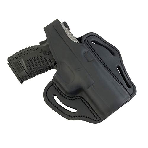 1791 Gunleather Xds Thumb Break Holster - Right Handed Owb Leather Gun Holster - Fits Glock 17, 19, Ruger Sr9, Sr22, Sig Sauer P225, Springfield Xds, Sw Shield Mp9 Mp40, Walther Ccp, Taurus G2 - Black #TOP2