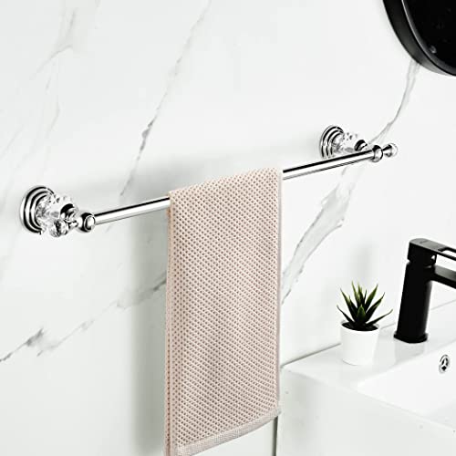 Bathsir Chrome Towel Bar Toilet Paper Holder, Crystal 24 Inch Towel Holder Bathroom Tissue Paper Holder Silver Wall Mounted #TOP1
