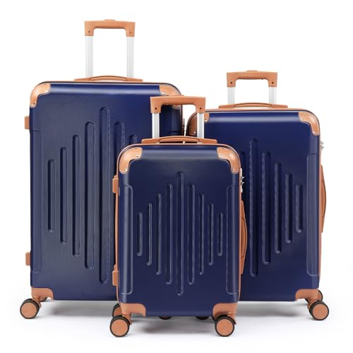 LEADZM Set de 3 Valises de Voyage, Valise Grande Taille, Valise Cabine, Set de Bagage pour Voyage, ABS avec Coins Renforcés, roulettes Pivotantes 360°,...