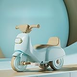 TIMDU 子供三輪車 手押し棒付 子供用車のおもちゃベビーの足踏み式動力車 乗用玩具 乗り物 運び便利 コンパクト 超軽量 組み立て簡単 調整可能 おしゃれ かわいい 誕生日 プレゼント お祝い 幼児用 アウトドア＆室内兼用 (ブルー,スクーター＋ペダル)