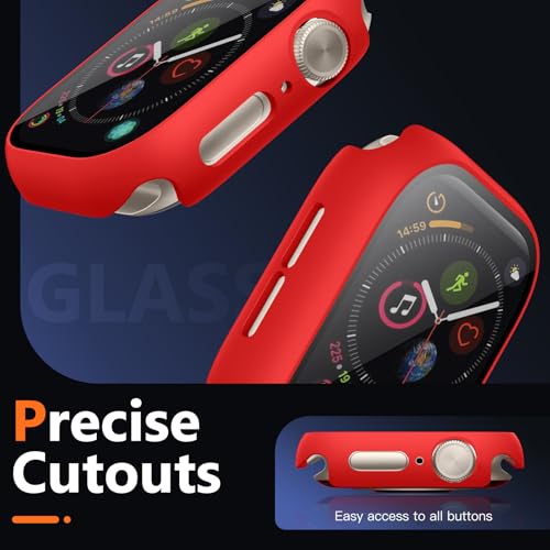 Image of Charlam Compatible with Apple Watch Case 38mm iWatch Series 3 2 1 with Screen Protector Accessories Slim Guard Thin Bumper Full Coverage Hard Cover Defense Edge for Women Men, Black White Red, 3 Pack