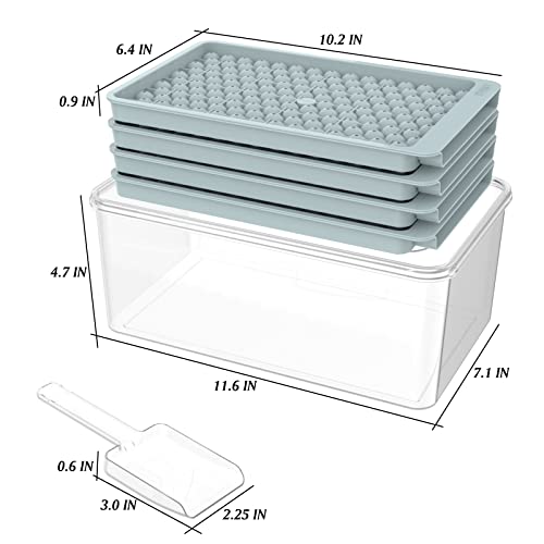 Unigul Mini Ice Cube Trays For Freezer, 0.55In Round Ice Cube Mold With Lid&Bin, 4 * 159Pcs Ice Ball Maker Mold Easy Use, Making Ice Cubes With Lid &Bin For Chilling Drinks Coffee Juice #TOP6