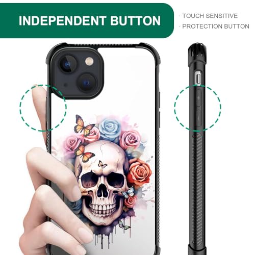 Coque iPhone 13 Mini tête de mort fleurie pour vos sorties citadines - 2