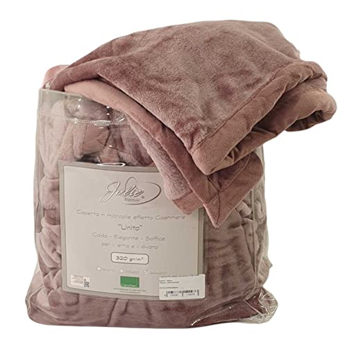 Jolie Firenze - Manta polar efecto cachemir de color liso - Malva, doble