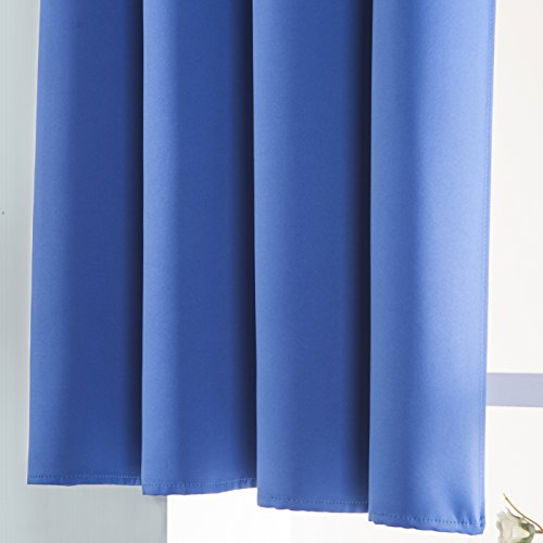 Aquazolax Grommet Top Bedroom Blackout Curtains - Home Decor Thermal Insulated Window Treatment Curtain Drapes for Dining Room, 1 Pair, 42x54-inch, Royal Blue