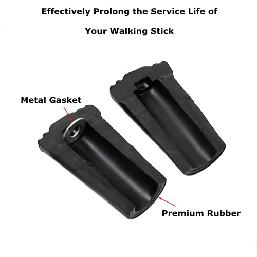 Walking Stick Tips Rubber 4 Pack Trekking Pole Tips Replacement Rubber