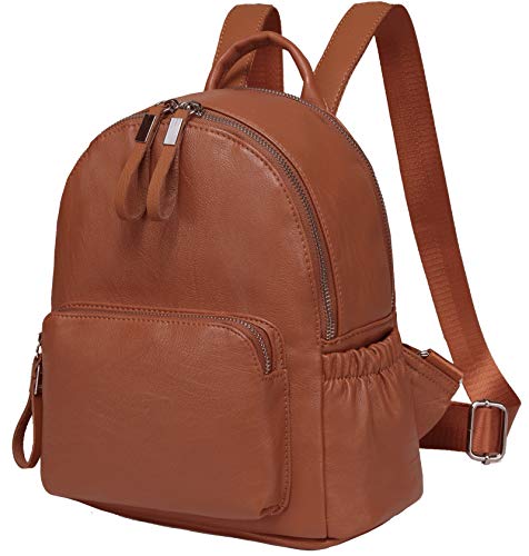 VASCHY Mochila Pequeña Mujer, Bolso Mochila Casual Mochila Cuero Impermeable Bolso de Mano Bolso de...