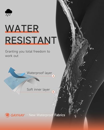 GAYHAY Fleece Lined Leggings for Women with Pockets- Water Resistant Winter Thermal Warm High Waisted Workout Tights Pants2