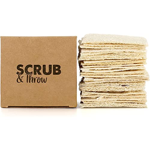Scrub & Throw Natural Loofah Sponges, Multipurpose Dish Sponges, Non-Scratch Kitchen Sponges, (Pack Of 30) For Cleaning Kitchen, Bathroom, And Household #TOP10