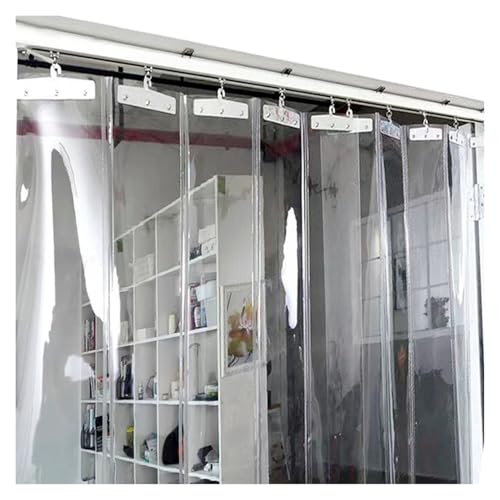 SYFXZZDS Cortinas de Tiras para Puertas Plastico, Cortinas de Aire Acondicionado Duradero Push-Pull Deslice Tira de Puerta de Vinilo para Hogar Oficina Portal Almacén Entrada(60x230cm)