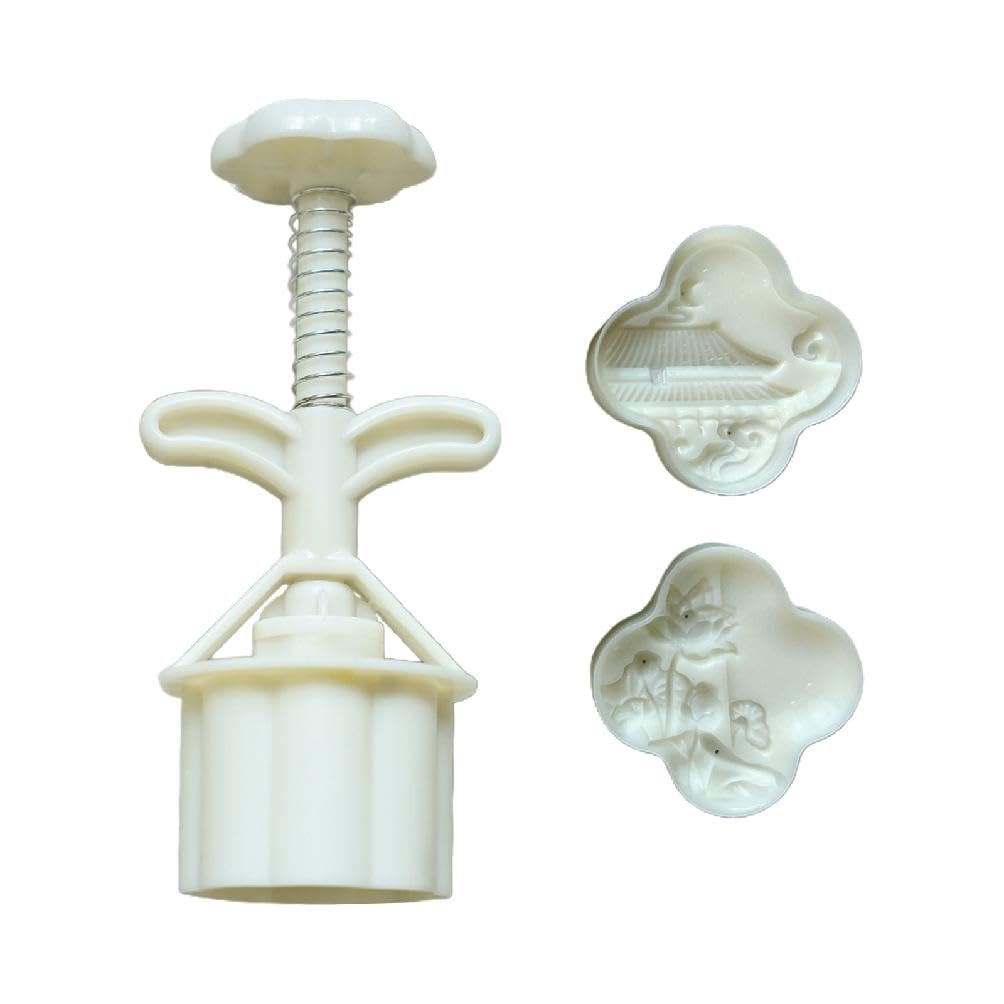 MidAutumn Festival Mooncake Makers Palaces Flower Moon Cake Mold Cookie Stamps DIY Hand Press Cookie Dessert Cutter Moon Cake Molds for Baking Shapes Hand Pressed