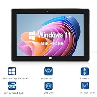 SZTPS win 11 Tablet Computer 6 GB RAM 128GB ROM, Window s Tablet 10,1 Pollici, Celeron IPS 1280x800 2,8 GHz, 2 MP+5 MP