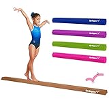 Springee 10ft Balance Beam - Extra Firm - Suede Folding Gymnastics Beam for Home - Tan