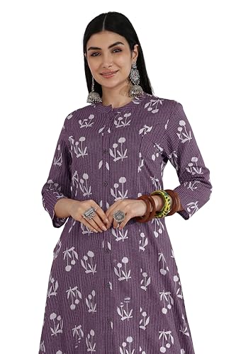 Image of MIRCHI FASHION Pure Cotton Kurti for Women | A-Line Kantha Work Printed Kurta for Woman | Ethnic Wear for Office & Daily Use (Single Piece)
