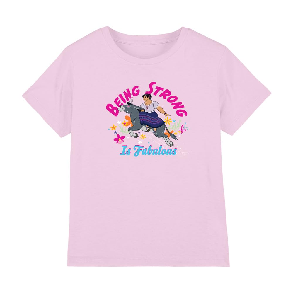 Encanto Being Strong is Fabulous with Luisa Girls T Shirt, Pink, 3-4 Years