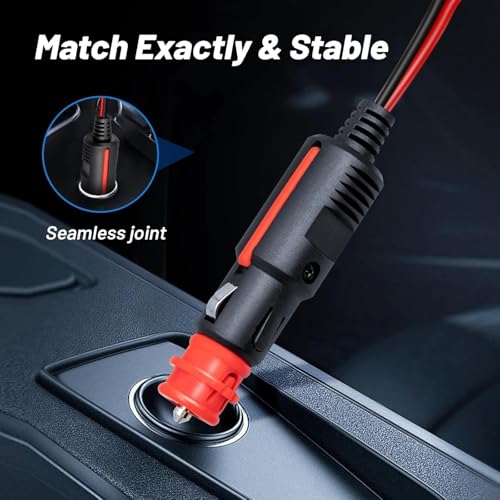 Image of 12V /24V DC Power Cord Cigarette Lighter Plug for Car Refrigerator Portable Car Refrigerator Fridge (10FT)