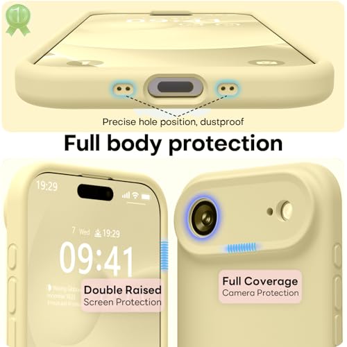 Image of LOVE 3000 Designed for iPhone Air Case, Premium Silicone [Compatible with Magsafe][Soft Anti-Scratch Microfiber Lining] Shockproof Protective Phone Case for Men Women 6.5 inch, Creamy Yellow